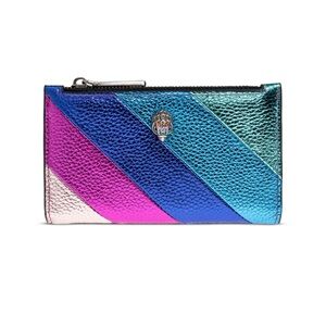 Kurt Geiger  Kensington diagonal-stripe metallic bifold wallet
